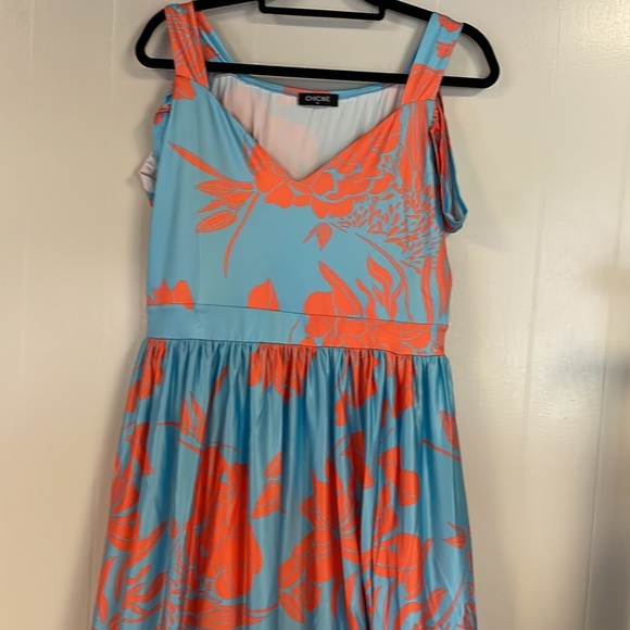 Chic Me Floral Maxi Dress Cold Shoulder Sz Xl - Picture 2 of 7